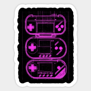 Handheld Gaming Device Blueprint Sticker